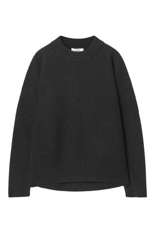 Maglia relaxed in lana merino - Nero