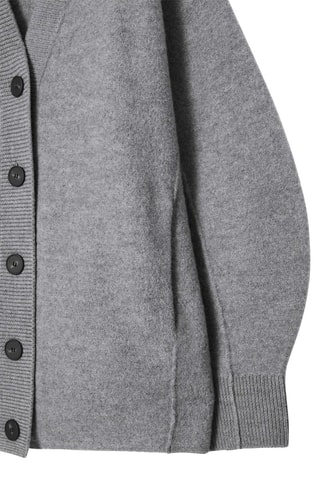 Cardigan oversize in lana merino - Grigio