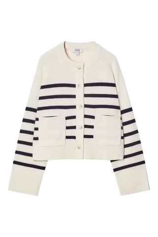 Cardigan regular in lana - Ecrù