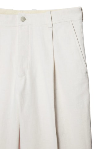 Pantaloni wide legs in cotone bio e lino - Bianco