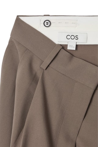 Pantaloni wide legs in lana - Beige