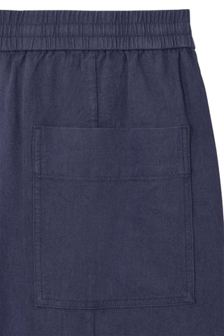 Pantaloni wide legs in lino - Navy