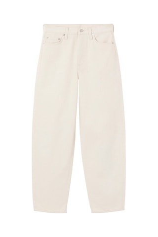Jeans in cotone bio a vita alta - Ecrù