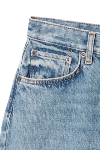 Jeans slim a vita alta in cotone bio - Azzurro