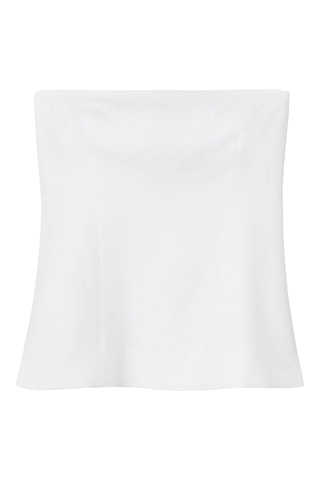 Top bustier slim in lino - Bianco