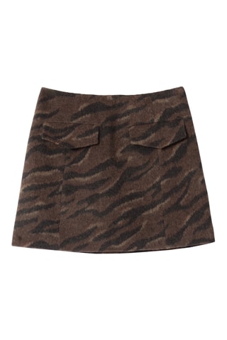 Minigonna in lana e mohair - Marrone