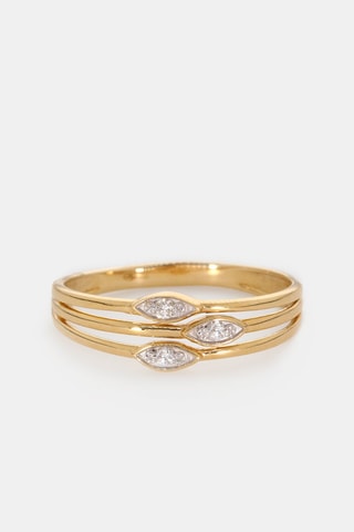 Bague - Or jaune 18 carats et diamants