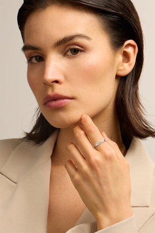 Bague - Or blanc 18 carats et diamants