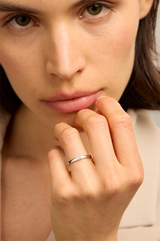 Bague - Or blanc 18 carats et diamant
