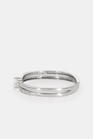 Bague - Or blanc 18 carats et diamants