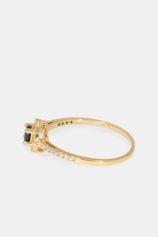 Bague - Or jaune 18 carats, saphir et diamants
