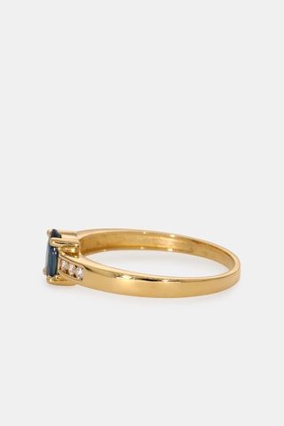 Bague - Or jaune 18 carats, saphir et diamants