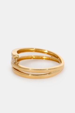 Bague - Or jaune 18 carats et diamants
