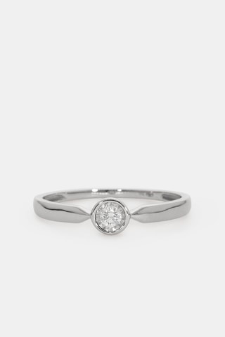 Bague - Or blanc 18 carats et diamant