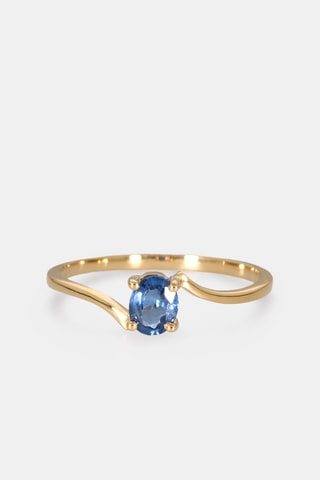 Bague - Or jaune 18 carats et saphir