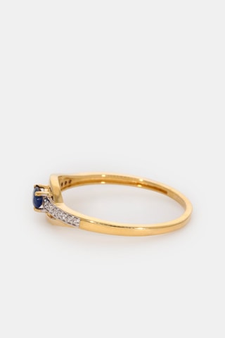 Bague - Or jaune 18 carats, saphir et diamants