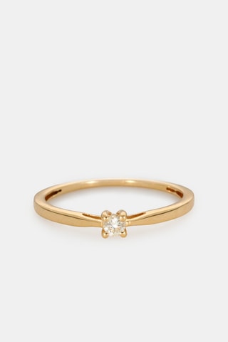 Bague - Or jaune 18 carats et diamant