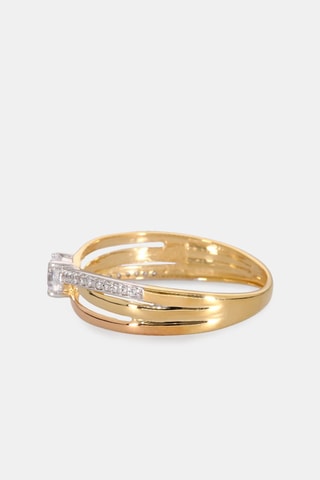 Bague - Or jaune 18 carats et blanc