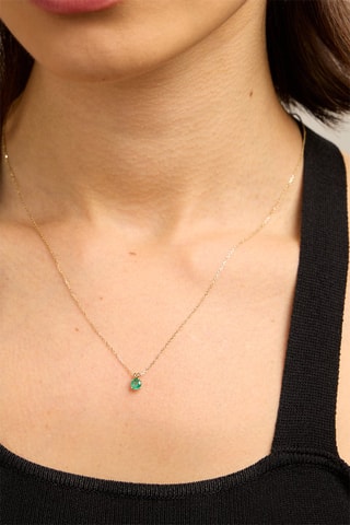Collier - Or jaune 18 carats et émeraude