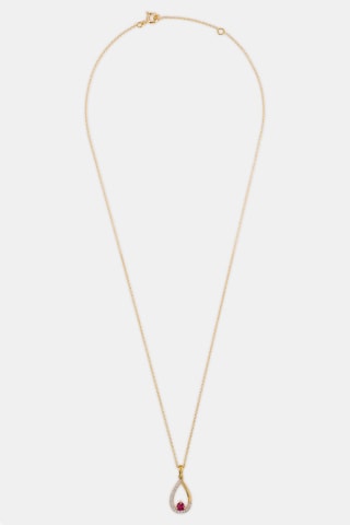 Collier - Or jaune 18 carats, rubis et diamants