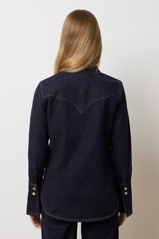 Camisa de ganga - Azul-escuro