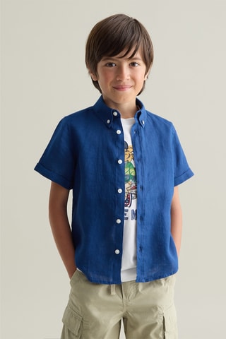 Camisa em linho - Azul