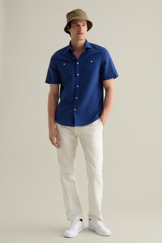 Camisa em linho - Azul