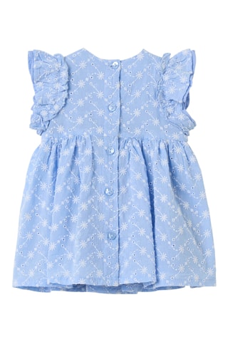 Vestido em bordado inglês - Azul