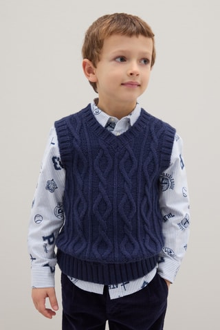 Camisola sem mangas - Azul-escuro