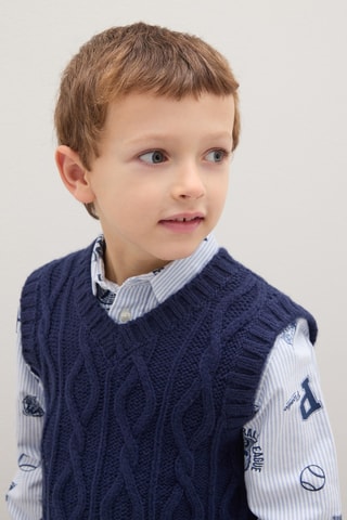 Camisola sem mangas - Azul-escuro