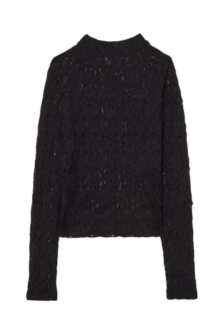 T-shirt em renda - Preto