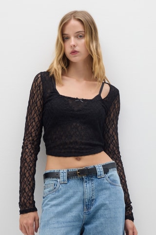 T-shirt cropped - Preto