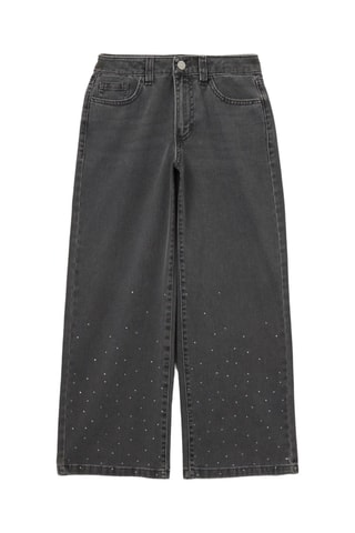 Calças de ganga wide legs - Cinzento-escuro
