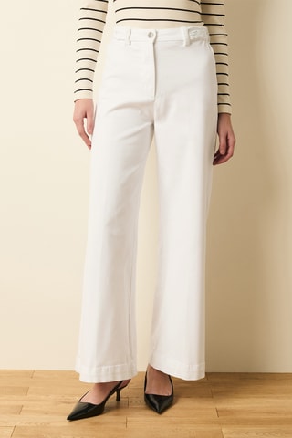 Calças de ganga wide legs - Branco