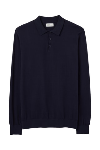 Polo de seda - Azul-marinho
