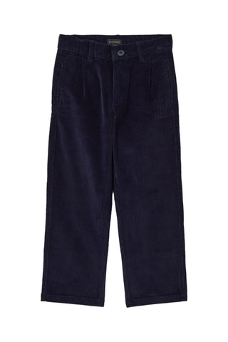 Calças chino em veludo - Azul-escuro