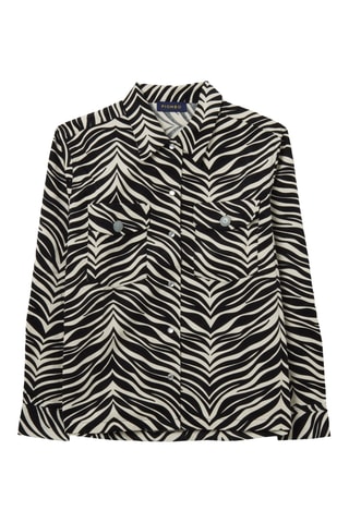 Camisa em veludo - Preto e branco