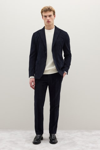 Blazer de veludo - Azul-marinho
