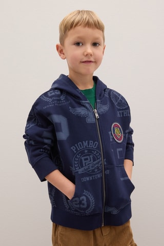 Sweat com capuz - Azul-escuro
