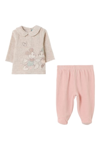 T-shirt Mickey Disney e calças - Bege