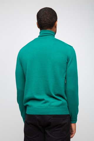 Pull 50% laine et 50% acrylique - Col roulé - Bleu