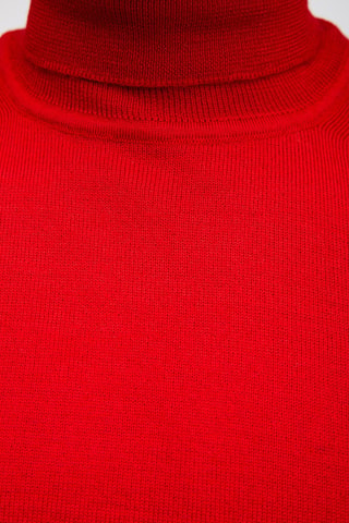 Pull 50% laine et 50% acrylique - Col roulé - Rouge