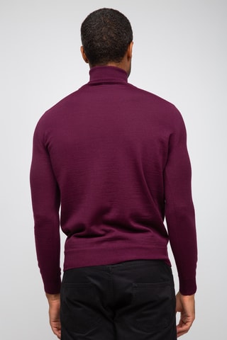Pull 50% laine et 50% acrylique - Col roulé - Marron
