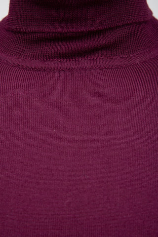 Pull 50% laine et 50% acrylique - Col roulé - Marron