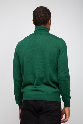 Pull 50% laine et 50% acrylique - Col roulé - Vert