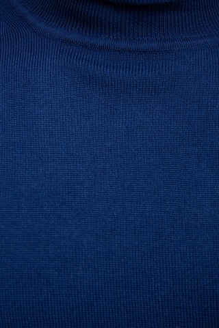 Pull 50% laine et 50% acrylique - Col roulé - Bleu marine