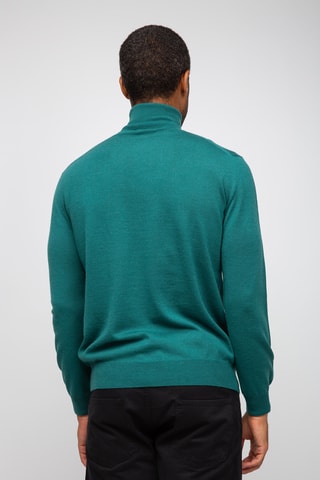 Pull  50% laine et 50% acrylique - Col roulé - Bleu