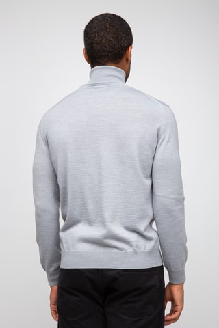 Pull 50% laine et 50% acrylique - Col roulé - Gris