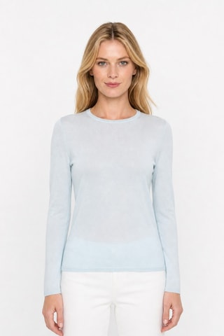 Camisola 100% caxemira - Gola redonda - Azul