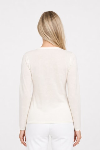 Camisola 100% caxemira - Gola redonda - Branco